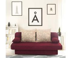 Collection AB Schlafsofa Orlando-PUR Mikrofaser Rot-Grau, 186x85 cm