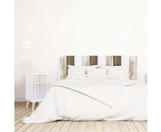 Pack Vintage weiß und Antik mit weißen Nachttische – 165 x 80 cm