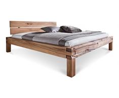 Unbekannt Massivholzbett Balkenbett Doppelbett in Kernbuche Vollmassiv (140x200)