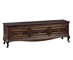 Casa Padrino Jugendstil Sideboard Dunkelbraun 165,9 x 45,6 x H. 52 cm - Fernsehschrank mit 3 Schubladen - Wohnzimmermöbel