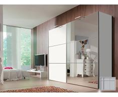 möbelando Schwebetürenschrank Kleiderschrank Schlafzimmer Schrank Aurora III (Breite: 250 cm)