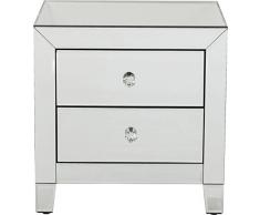 Kare Design Kommode Luxury 2 Schübe, Nachttisch mit 2 Schubladen, verspiegelte Konsole, Spiegeltisch, Luxus Nachttisch, (H/B/T) 50x49x41cm