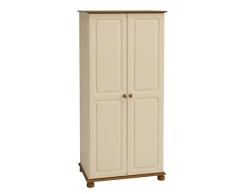 PKline Kleiderschrank Richard Schlafzimmer Schrank 2 Türen Drehtürenschrank Creme