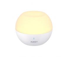 AUKEY Nachttischlampe, Wiederaufladbares Nachtlicht mit RGB-Farbwechsel & Dimmbares schlummerlicht, IP65 Wasserdicht & Sturzfest, Touch-Bedienung Tischlampe zum Lesen, Schlafen und Entspannen