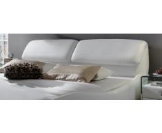SAM® Polsterbett Lucca in Weiß 160 x 200 cm geschwungene Seitenteile Chromleiste an Kopf- und Fußteil Kopfteil aufklappbar modernes Design Wasserbett geeignet Bett teilzerlegt Auslieferung durch Spedition