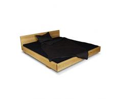 GREENHAUS Massivholzbett 180x200 cm Eiche massiv Holz und Handarbeit aus Deutschland Balkenbett Vollholz Bett Bettgestell