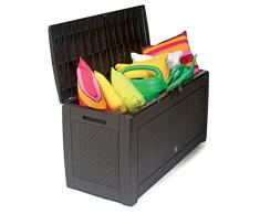 Prosper Plast Gartenbox „Boxe Rato“, Anthrazit, MBR310-S433, 119 x 48 x 60 cm, 6-teilig