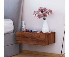 VCM 912089 Wand Nachttisch Wandschublade Schublade Tisch Nachtschrank Nachtkonsole Wandboard Kern-nussbaum 30x46x15 cm Dormas