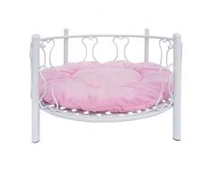 Erhöhtes Haustierbett Erhöhtes Haustier-Hundebett, Runde Abkühlung Stahlrahmenhaustier-Bettsofa Mit Waschbarer Matratze für Mittlere Kleine Hunde (Color : White, Size : 60cm X 30cm(24 x 12))