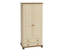 PKline Kleiderschrank Richard Schlafzimmer Schrank 2 Türen Drehtürenschrank Creme