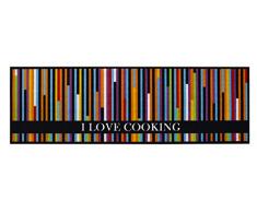 Küchenläufer / Küchenmatte / Dekoläufer für Küche und Bar / Teppich / Läüfer / waschbare Küchenläufer / Küchendeko Modell COOK & WASH I Love Cooking bunt Größe ca. 50 x 150 cm / Maschinen waschbar auf 30 grad