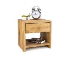 Futonbett JENY Eiche-Massiv Natur geölt, 180 x 200 cm inkl. 2 x Bettkasten und 2 x Nachtkonsole