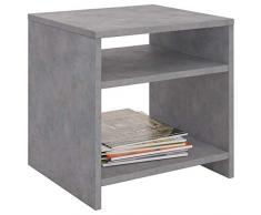 CARO-Möbel Nachttisch ALMERIA Nachtschrank Beistelltisch in Betonoptik mit 2 offenen Fächern