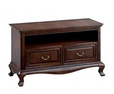 Casa Padrino Jugendstil Sideboard Dunkelbraun 115,6 x 45,6 x H. 68,2 cm - Fernsehschrank mit 2 Schubladen - Wohnzimmermöbel