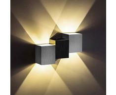 Louvra 6W LED Wandleuchte Up und Down Moderne Wandlampe Aluminium für Wohnzimmer Schlafzimmer Flur Treppen Cafe Bar usw. Kaltweiß/Warmweiß