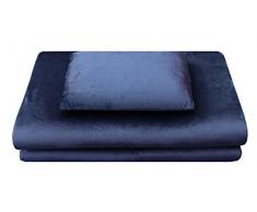 Luxus-Reiseset (Reisekissen, Reisebettmatratze) aus Visco-elastischem Airschaum (Memory-Foam), 2-teilig in blau, leichte mobile Matratzenauflage und Kopfkissen, ideal für Reisen, Camping, Wohnwagen