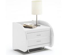 expendio Nachtkonsole Nachttisch Goar 55x49x45cm Weiss, Kunstleder Nachtkommode Nachtschrank