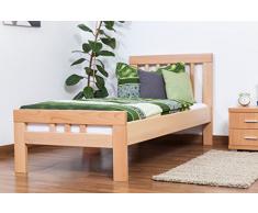 EinzelbettEasy Premium Line K8, Buche Vollholz massiv natur - Maße: 90 x 190 cm