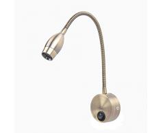 Meanyee Flexible Wandleseleuchten/Nachttischlampe mit Schalter, wandleuchte leselampe 1 * 3 Watt CREE LED, Bronze MY-B032