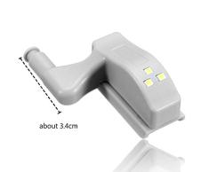 Nologo SSB-JIAJUPJ, 1pcs Universal-Kabinett Schrank Scharnier weißen LED-Licht Schranksystem Moderne Hauptküche 0,25W Inner LED-Sensor-Licht (Size : 49mm)