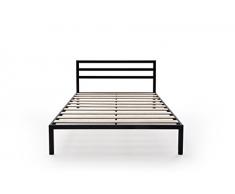 Robas Lund, Bett, Metallbett, Hans, Bettgestell inkl. Lattenrost, schwarz, 140 x 200 cm, 89005MS2