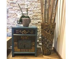 OPIUM OUTLET Nachtkästchen Nachttisch Nachtkommode Nachtschrank Nachtkonsole blau Vintage Shabby-chic antik