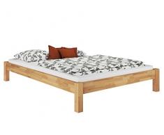 Erst-Holz® Doppelbett Ehebett Kingsize-Bett Futonbett 160x200 Buche massiv mit wählbarem Zubehör 60.84-16, Ausstattung:Rollrost inkl.