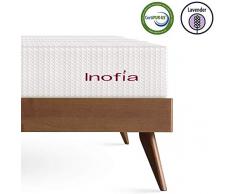Inofia Matratze 100x200 Memory Foam Matratze Kaltschaummatratze H3 Höhe 20cm Weiß,waschbar Bezug für Allergiker,Lavendel,ÖKO-TEX 100,100 Nächte Probeschlafen,10 Jahre Garantie(100 x 200 cm)