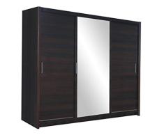 Furniture24_eu Kleiderschrank Schwebetürenschrank Schlafzimmerschrank MONAKO (Wenge)