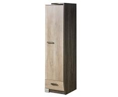 Drehtürenschrank / Kleiderschrank Sichling 17, Rahmen Rechts, Farbe: Eiche Braun - Abmessungen: 193 x 50 x 58 cm (H x B x T)