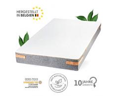 JONA SLEEP Natur Matratze 180x200 cm 100% Naturlatex Öko Tex Mattress Mittelfest Latex 7 Zonen Allergiker-Geeignet 2in1 Kern mit Topper Abnehmbarer Waschbarer Bezug LGA gestesteter Kern