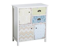 HOMCOM Sideboard Anrichte Beistellschrank Mehrzweckschrank Shabby Chic Holz Bunt B68 x T34 x H76cm