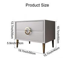 AWJ Schlafzimmermöbel Modernes Schublade Leder Kunstlager Nachttisch Leder für Schlafzimmer Wohnzimmer Schrank 19.7x15.7x19.7inch