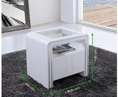 Nachttisch Design aus Kunstleder/VI weiß