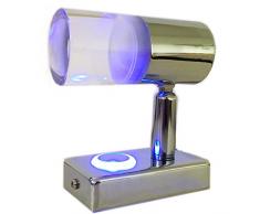LIGHTEU, 2x A2 LED-Spot, 12 V, 3 W, Decken- / Wandeinbauleuchte, Chrom-Finish, Nachttischleuchte, Leselichtkarte Leuchten dreh- und schwenkbar mit Touch Switch Dimmbar warmes weißes / blaues Licht für Boot, Yacht und Caravan,