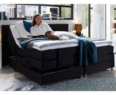 Froschkönig24 Alabama elektrisches Motor Boxspringbett 180x200cm Verstellbar Bett Schwarz, Ausführung:Variante 3