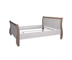 Steens Monaco Doppelbett, mit Mittelsteg, Ligefläche 180 x 200 cm, Kiefer massiv, weiß/grau