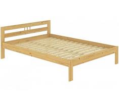 Erst-Holz® Doppelbett Kieferbett Natur 140x200 Massivholz Futonbett Französisches Bett Rollrost 60.64-14