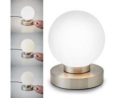 B.K.Licht Tischleuchte I Tischlampe I Nachttischlampe für Schlafzimmer I Berührungssensor I Touchfunktion I Stufen-dimmbar I E14 Fassung I ohne Leuchtmittel