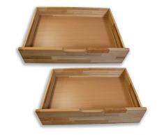 Bubema Bettkastenset Kernbuche Massiv mit Rollen, bestehend aus 2 Bettkästen