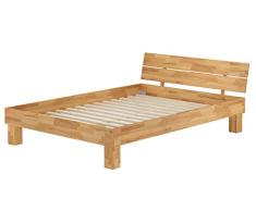 Erst-Holz® Doppelbett Futonbett 140x200 Französisches Bett Buche massiv mit Rollrost 60.80-14