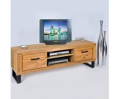 DK-Wohnen Lowboard TV Kommode Wildeiche Teilmassiv geölt B170xH52xT50 ELFO Tina 2348