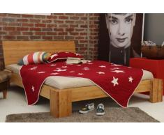 Bett 90x220cm Überlänge, Steckbett metallfrei, Bambus Bett BURMA mit Rückenlehne Hainan, Höhe 30cm