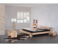 Modular Bett Lota, Akazie massiv, Weiss lasiert, 160 x 200 cm