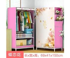 SFBBAO Kleiderschrank Schrank DIY Vlies Klappe Tragbare Schrank Schlafzimmer Möbel 69 * 41 * 150cm A