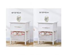 XIN Wohnmöbel Nachttisch Massivholz Rattan Aufbewahrungsbox Schublade Schlafzimmer Schließfächer,B2