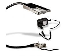 SO-TECH® LED Bettleuchte Luminoso Schwarz inkl. Netzteil Flexleuchte Leseleuchte Schwanenhalsleuchte