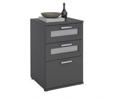 CARO-Möbel Nachttisch für Boxspringbetten Nachtschrank Nachtkommode MARIKE in grau, mit 3 Schubladen