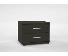 Dreams4Home Nachtschrank Samira, Schlafzimmerkommode, Kommode, Nachtkonsole, Nachtkommode, Farbe:Schwarz;Nachtkonsole:zwei Nachtkonsolen