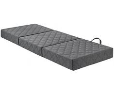 Traumnacht Gästematratze de Luxe mit hochwertiger Viscoauflage und moderner Matratze mit Husse, 75 x 195 cm, hellgrau